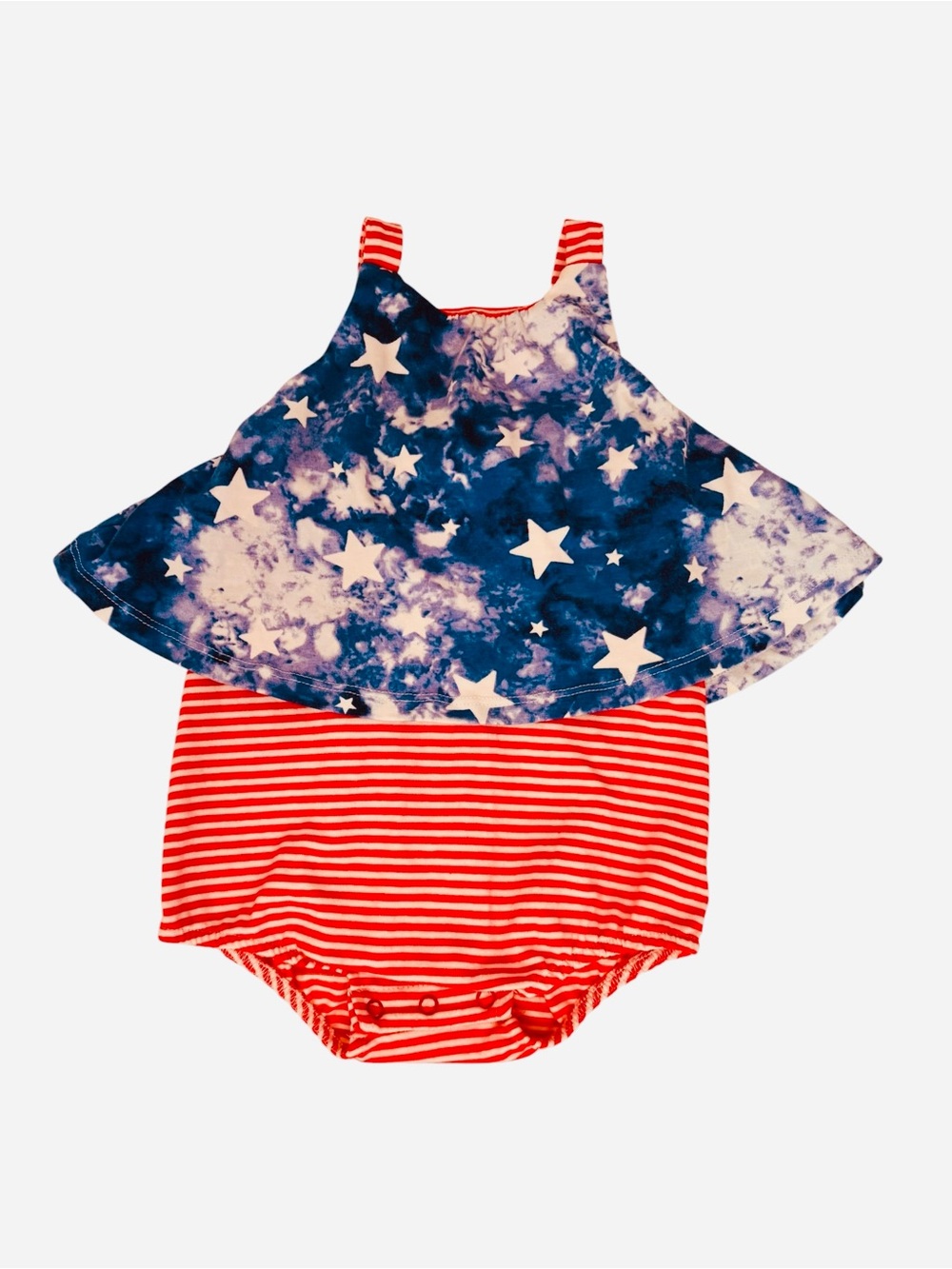 Cat & Jack Red & Blue Star Stripe One-Piece 12M